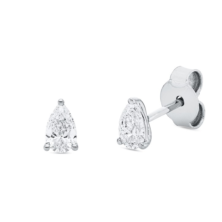 Solitaire Ohrstecker aus 750 Weißgold 2 Diamanten 0.48ct