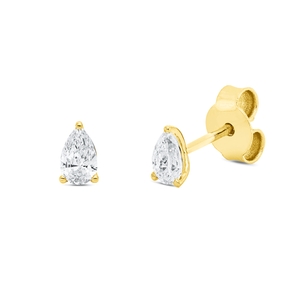 Solitaire Ohrstecker aus 750 Gelbgold 2 Diamanten Tropfen-Schliff 0,39ct TW-SI Solitaire Ohrstecker aus 750 Gelbgold 2 Diamanten Tropfen-Schliff 0,39ct TW-SI