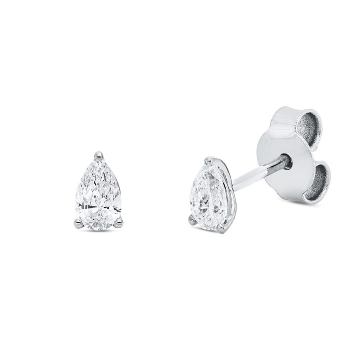 Solitaire Ohrstecker aus 750 Weißgold 2 Diamanten 0.39ct