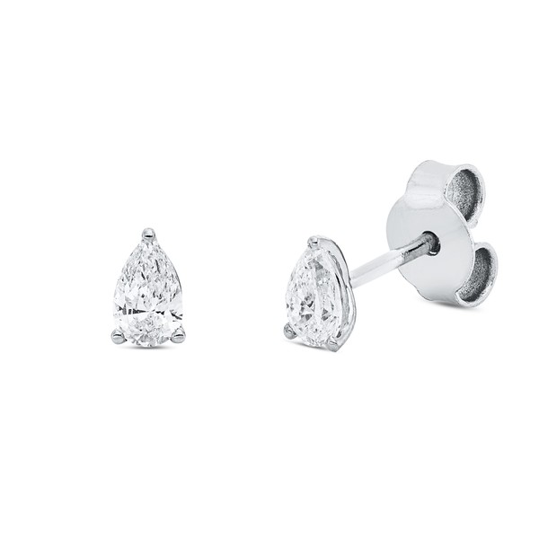 Solitaire Ohrstecker aus 750 Weißgold 2 Diamanten 0.39ct