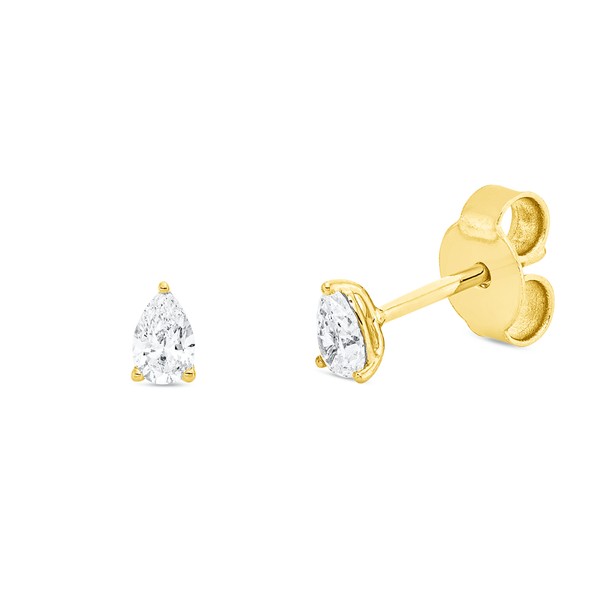 Solitaire Ohrstecker aus 750 Gelbgold 2 Diamanten 0.28ct