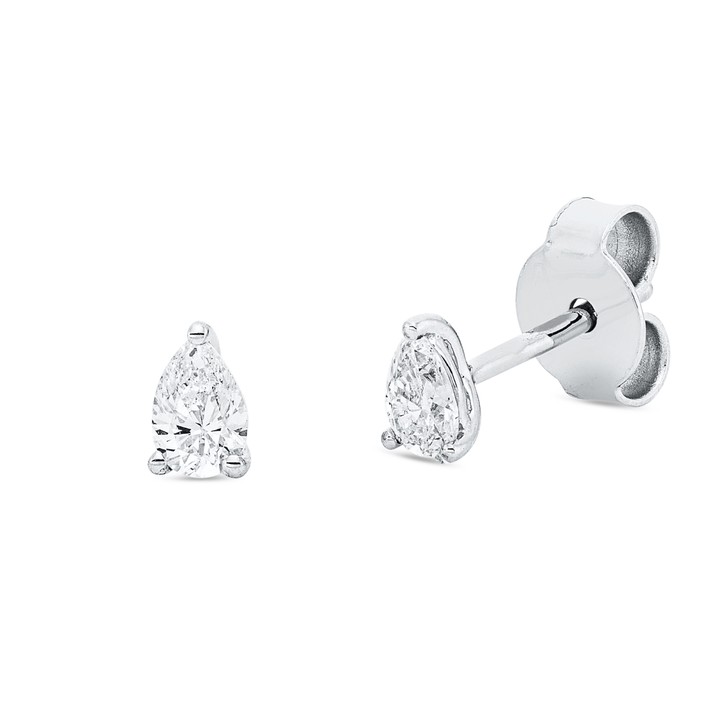 Solitaire Ohrstecker aus 750 Weißgold 2 Diamanten 0.28ct