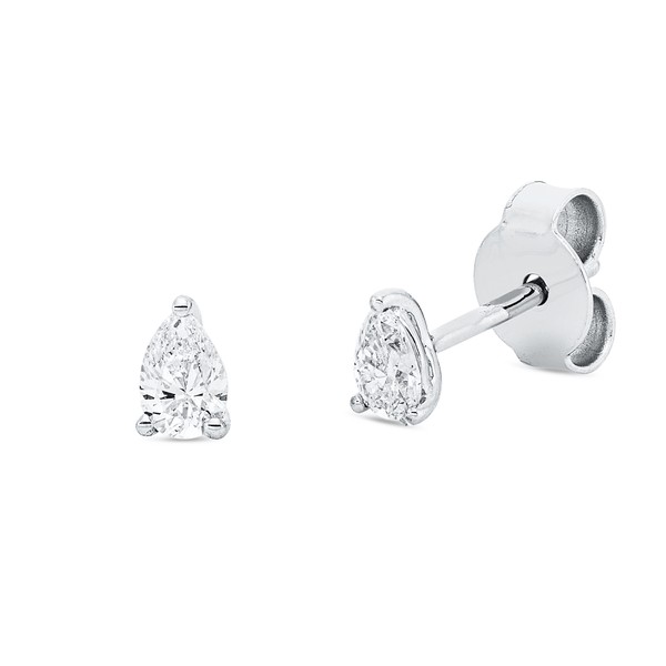 Solitaire Ohrstecker aus 750 Weißgold 2 Diamanten 0.28ct