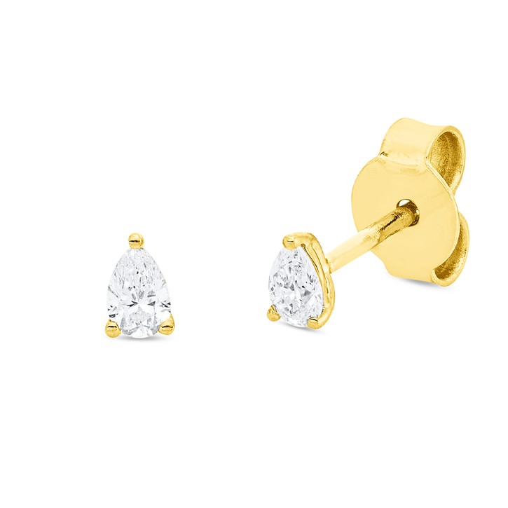 Solitaire Ohrstecker aus 750 Gelbgold 2 Diamanten 0.2ct