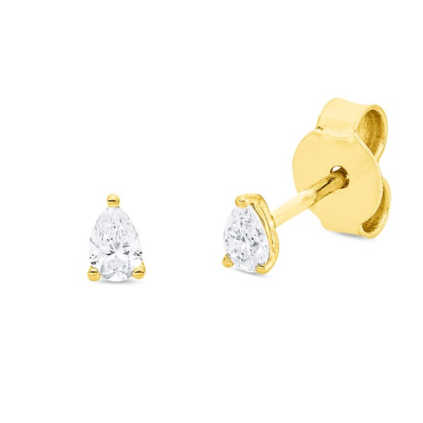 Solitaire Ohrstecker aus 750 Gelbgold 2 Diamanten 0.2ct