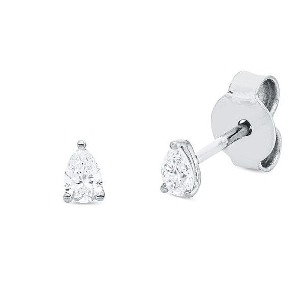 Solitaire Ohrstecker aus 750 Weißgold 2 Diamanten 0.2ct