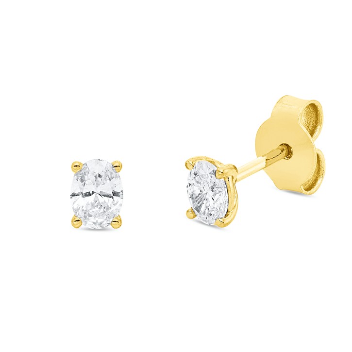 Solitaire Ohrstecker aus 750 Gelbgold 2 Diamanten 0.47ct