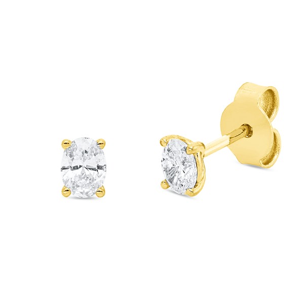 Solitaire Ohrstecker aus 750 Gelbgold 2 Diamanten 0.47ct