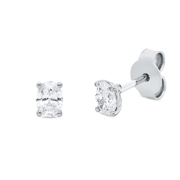 Solitaire Ohrstecker aus 750 Weißgold 2 Diamanten 0.47ct