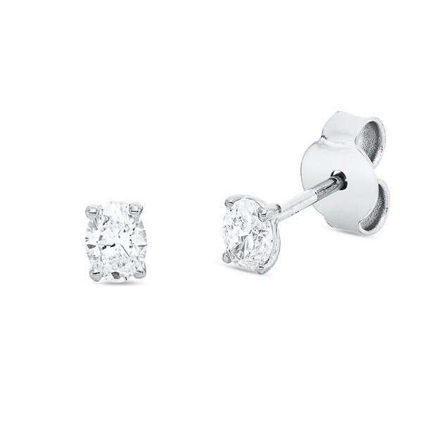Solitaire Ohrstecker aus 750 Weißgold 2 Diamanten 0.36ct