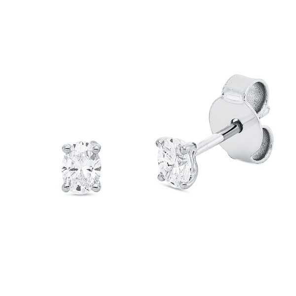Solitaire Ohrstecker aus 750 Weißgold 2 Diamanten 0.3ct