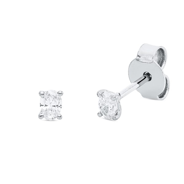 Solitaire Ohrstecker aus 750 Weißgold 2 Diamanten 0.18ct