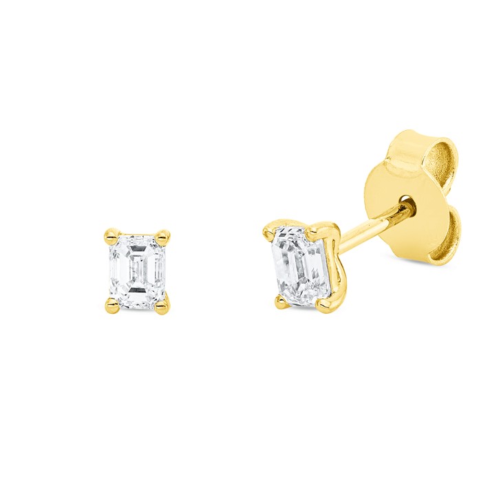Solitaire Ohrstecker aus 750 Gelbgold 2 Diamanten 0.51ct