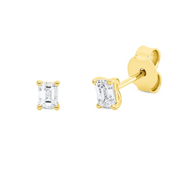 Solitaire Ohrstecker aus 750 Gelbgold 2 Diamanten 0.51ct