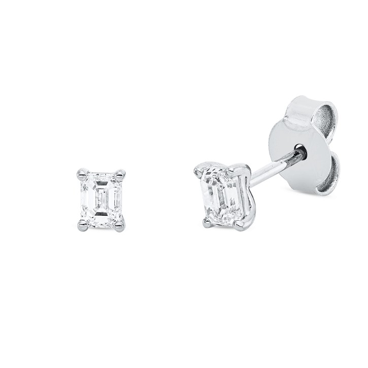 Solitaire Ohrstecker aus 750 Weißgold 2 Diamanten 0.48ct