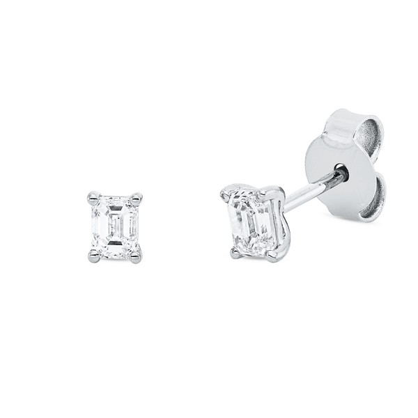 Solitaire Ohrstecker aus 750 Weißgold 2 Diamanten 0.48ct
