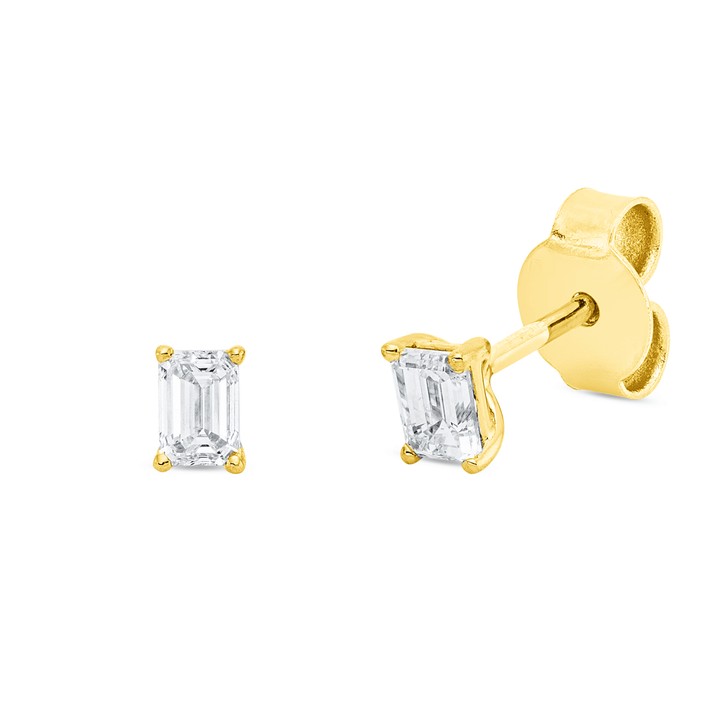 Solitaire Ohrstecker aus 750 Gelbgold 2 Diamanten 0.41ct