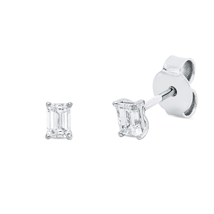Solitaire Ohrstecker aus 750 Weißgold 2 Diamanten 0.4ct