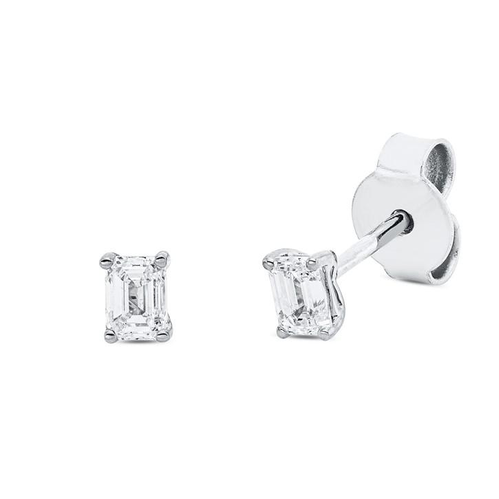 Solitaire Ohrstecker aus 750 Weißgold 2 Diamanten 0.31ct