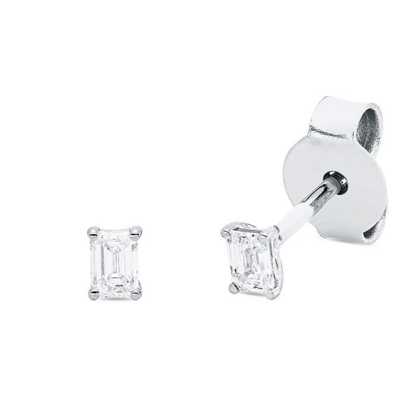 Solitaire Ohrstecker aus 750 Weißgold 2 Diamanten 0.18ct