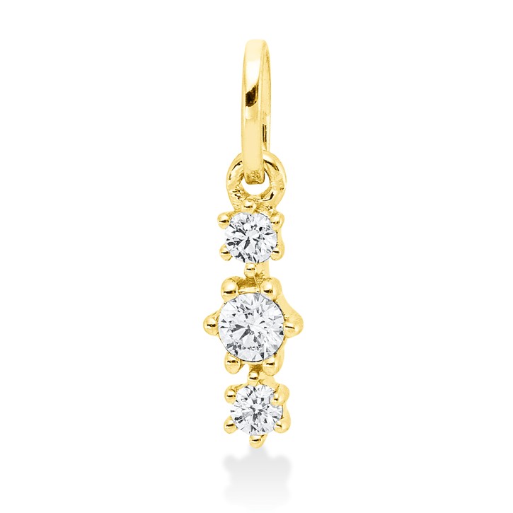 Anhänger aus 750 Gelbgold 3 Brillanten 0.1ct