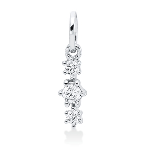 Anhänger aus 750 Gold Weißgold 3 Brillanten 0,1ct TW-SI 12,7x3,4mm mit Öse