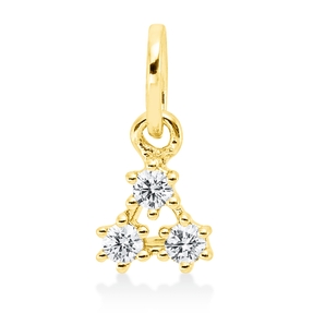 Anhänger aus 750 Gold Gelbgold 3 Brillanten 0,07ct TW-SI 10,1x5,2mm mit Öse