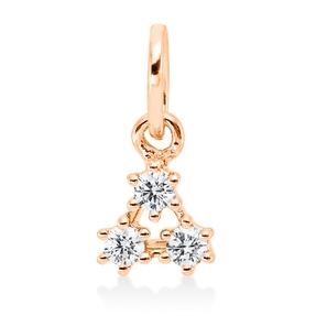Anhänger aus 750 Gold Rotgold 3 Brillanten 0,07ct TW-SI 10,1x5,2mm mit Öse