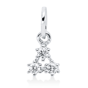 Anhänger aus 750 Gold Weißgold 3 Brillanten 0,07ct TW-SI 10,1x5,2mm mit Öse