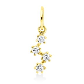 Anhänger aus 750 Gold Gelbgold 4 Brillanten 0,09ct TW-SI 14,7x5mm mit Öse