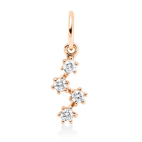 Anhänger aus 750 Gold Rotgold 4 Brillanten 0,09ct TW-SI 14,7x5mm mit Öse