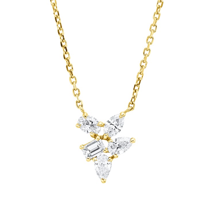 Collier aus 750 Gelbgold 5 Diamanten 0.52ct
