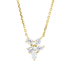 Collier aus 750 Gold Gelbgold 5 Diamanten 0,52ct TW-SI L:45cm