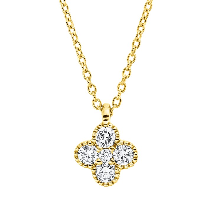 Collier aus 750 Gelbgold 5 Brillanten 0.18ct