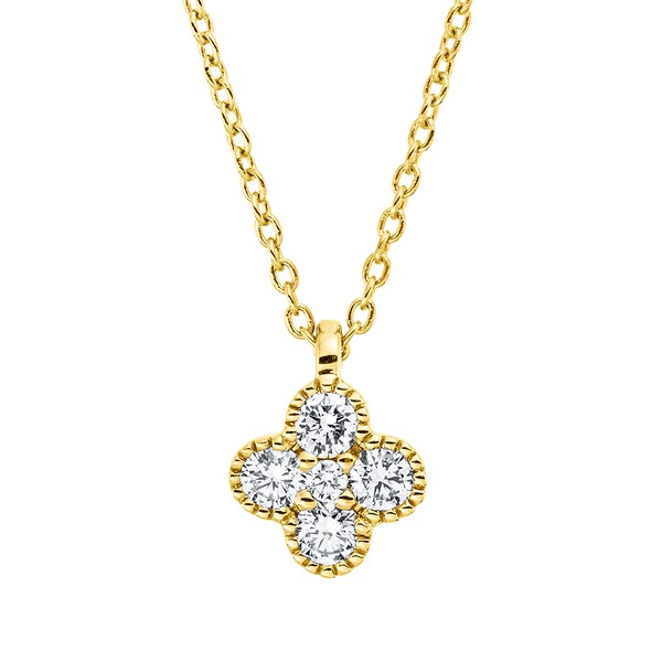 Collier aus 750 Gelbgold 5 Brillanten 0.18ct