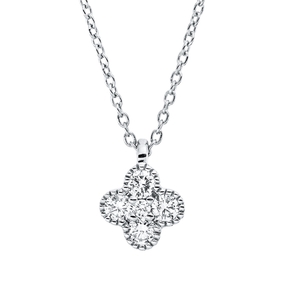 Collier aus 750 Weißgold 4 Brillanten 0,17ct TW-SI 1 Brillant 0,01ct TW-SI L:45cm Collier aus 750 Weißgold 4 Brillanten 0,17ct TW-SI 1 Brillant 0,01ct TW-SI L:45cm