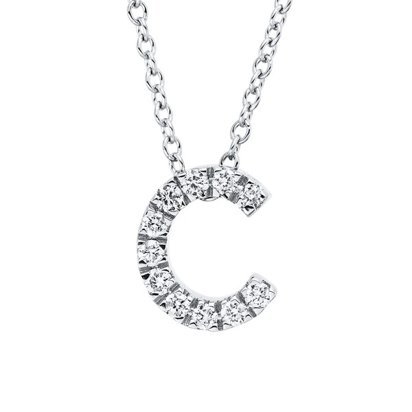 Collier aus 750 Weißgold 1 Brillant 0.1ct
