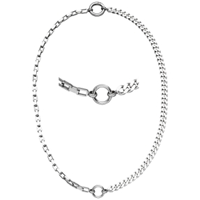 Halskette Collier Panzerkette & Ankerkette aus 925 Silber rhodiniert