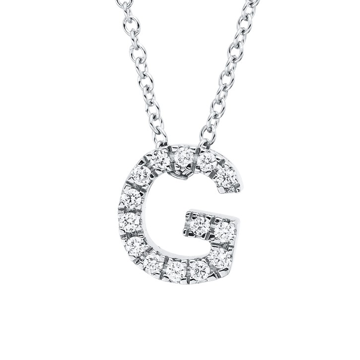 Collier aus 750 Weißgold 14 Brillanten 0.1ct