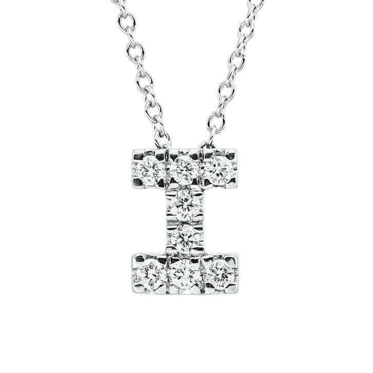 Collier aus 750 Weißgold 8 Brillanten 0.14ct