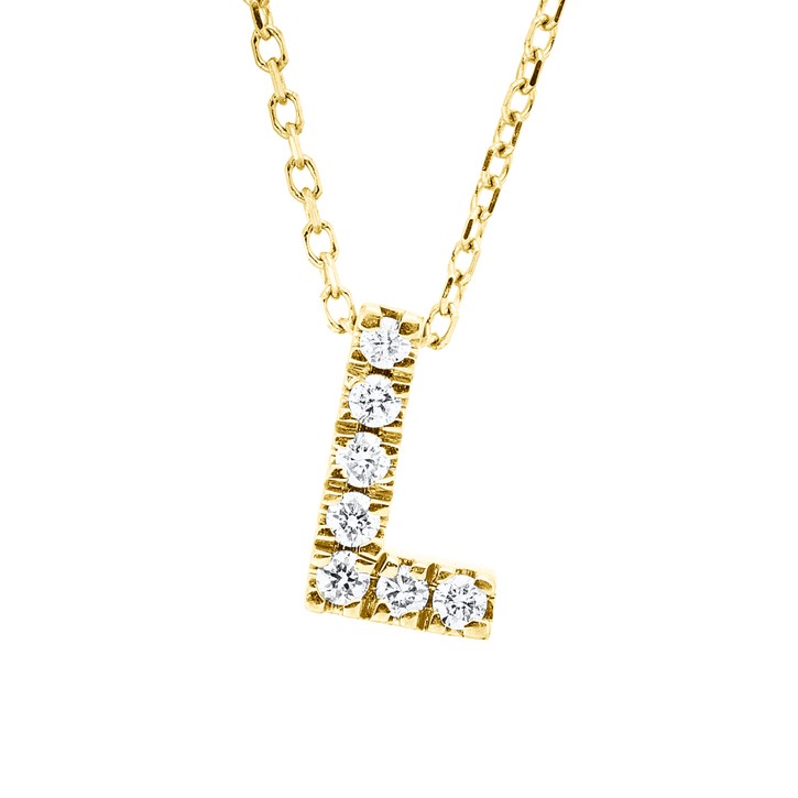 Collier aus 750 Gelbgold 7 Brillanten 0.08ct
