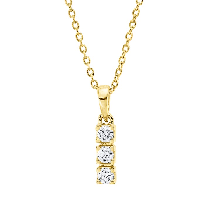 Collier aus 750 Gelbgold 3 Brillanten 0.11ct