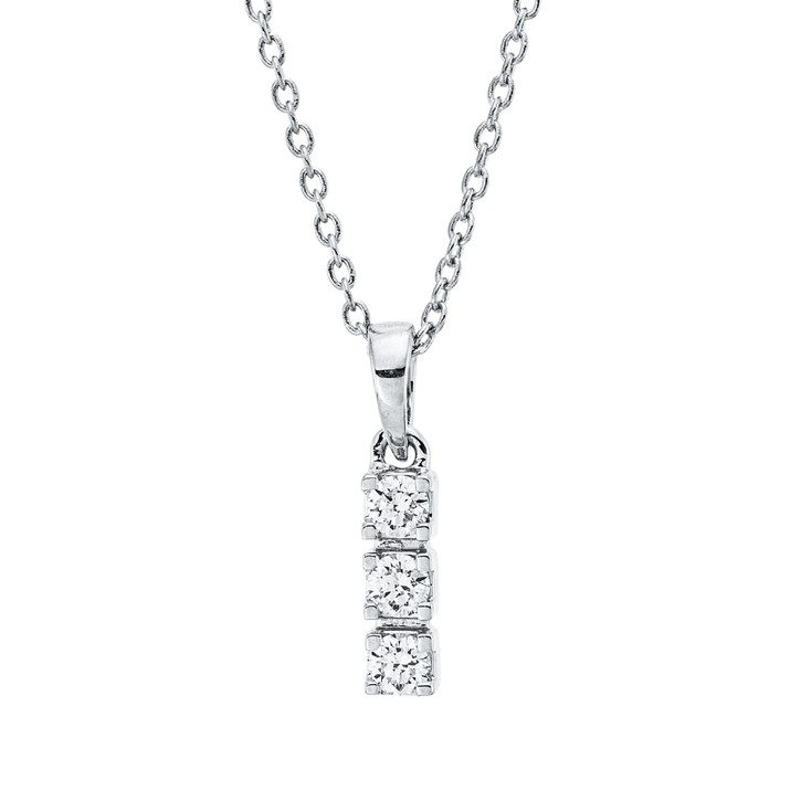 Collier aus 750 Weißgold 3 Brillanten 0.11ct