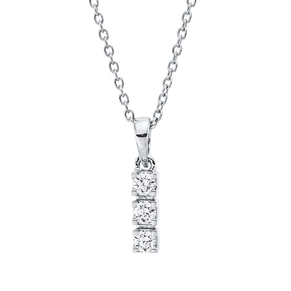 Collier aus 750 Weißgold 3 Brillanten 0.11ct