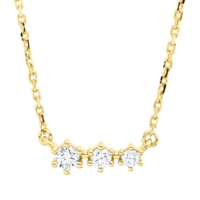 Collier aus 750 Gold Gelbgold 3 Brillanten 0,1ct TW-SI L:45cm Collier aus 750 Gold Gelbgold 3 Brillanten 0,1ct TW-SI L:45cm