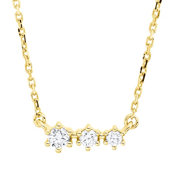 Collier aus 750 Gelbgold 3 Brillanten 0.1ct