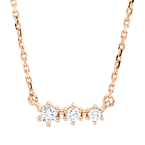 Collier aus 750 Gold Rotgold 3 Brillanten 0,1ct TW-SI L:45cm Collier aus 750 Gold Rotgold 3 Brillanten 0,1ct TW-SI L:45cm