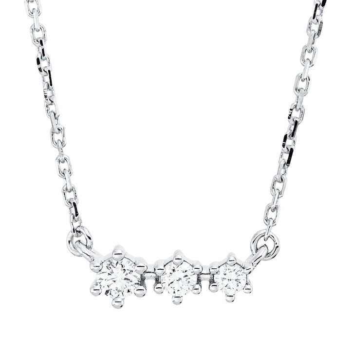 Collier aus 750 Weißgold 3 Brillanten 0.1ct