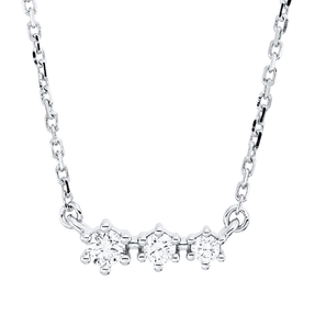 Collier aus 750 Gold Weißgold 3 Brillanten 0,1ct TW-SI L:45cm Collier aus 750 Gold Weißgold 3 Brillanten 0,1ct TW-SI L:45cm