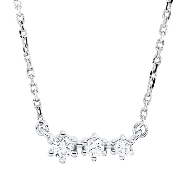 Collier aus 750 Weißgold 3 Brillanten 0.1ct
